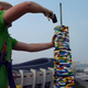 Image for article titled How Tall Can a Lego Tower Be Before It Crushes Itself?